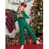 Arshiner Girls 2 Piece Outfits Long Sleeve Ruffled Tops and Pants with Pockets Clothing Set for 6-14Y(Green)