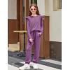 Arshiner Girls 2 Piece Outfits Long Sleeve Ruffled Tops and Pants with Pockets Clothing Set for 6-14Y(Pale Lilac)