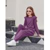 Arshiner Girls 2 Piece Outfits Long Sleeve Ruffled Tops and Pants with Pockets Clothing Set for 6-14Y(Pale Lilac)
