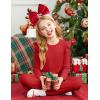 Arshiner Girls 2 Piece Outfits Long Sleeve Ruffled Tops and Pants with Pockets Clothing Set for 6-14Y(Red)