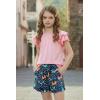 Arshiner Girls 2 Piece Outfits Summer Ruffle Sleeve Top and Paperbag Waist Shorts Set with Pockets Size 5-13 Years(Butterfly)