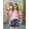Arshiner Girls 2 Piece Outfits Summer Ruffle Sleeve Top and Paperbag Waist Shorts Set with Pockets Size 5-13 Years(Butterfly)