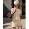 Arshiner Girls Summer 2 Piece Outfits Short Sleeve T Shirts Top and Shorts Clothing Sets with Pockets(Apricot)