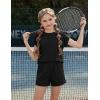 Arshiner Girls Summer 2 Piece Outfits Short Sleeve T Shirts Top and Shorts Clothing Sets with Pockets(Black)