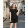 Arshiner Girls Summer 2 Piece Outfits Short Sleeve T Shirts Top and Shorts Clothing Sets with Pockets(Black)