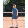 Arshiner Girls Summer 2 Piece Outfits Short Sleeve T Shirts Top and Shorts Clothing Sets with Pockets(Gray Blue)