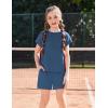 Arshiner Girls Summer 2 Piece Outfits Short Sleeve T Shirts Top and Shorts Clothing Sets with Pockets(Gray Blue)