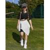 Arshiner Girls Summer Outfits 2 Piece Set Ribbed Knit Drop Shoulder Shirts and Biker Shorts Sets Kids Clothes 5-13 Y(Black)