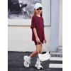 Arshiner Girls Summer Outfits 2 Piece Set Ribbed Knit Drop Shoulder Shirts and Biker Shorts Sets Kids Clothes 5-13 Y(Wine Red)
