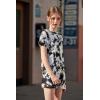 Arshiner Girls Tie Dye Two Piece Outfit Short Sleeve Pullover Crop Tops and Short Pants Sweatsuits Tracksuits(Black & White)