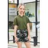 Arshiner Girls Tie Dye Two Piece Outfit Short Sleeve Pullover Crop Tops and Short Pants Sweatsuits Tracksuits(Green Camo)