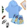 Arshiner Girls Tie Dye Two Piece Outfit Short Sleeve Pullover Crop Tops and Short Pants Sweatsuits Tracksuits(Green Hawaii)