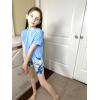 Arshiner Girls Tie Dye Two Piece Outfit Short Sleeve Pullover Crop Tops and Short Pants Sweatsuits Tracksuits(Green Hawaii)