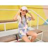 Arshiner Girls Tie Dye Two Piece Outfit Short Sleeve Pullover Crop Tops and Short Pants Sweatsuits Tracksuits(Pink&grey)
