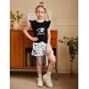 Arshiner Toddler Girl 2 Piece Short Sets Baby Girls Floral-Print Clothes Twist Front Top and Short with Pocket Summer Outfits(Cow Print)