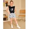 Arshiner Toddler Girl 2 Piece Short Sets Baby Girls Floral-Print Clothes Twist Front Top and Short with Pocket Summer Outfits(Cow Print)