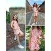 Arshiner Toddler Girl 2 Piece Short Sets Baby Girls Floral-Print Clothes Twist Front Top and Short with Pocket Summer Outfits(Orange Floral)