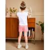 Arshiner Toddler Girl 2 Piece Short Sets Baby Girls Floral-Print Clothes Twist Front Top and Short with Pocket Summer Outfits(Pink)