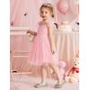 Arshiner Toddler Tulle Dress Girls Spaghetti Strap Birthday Princess Photoshoot Tutu Dresses(Pink Flower)