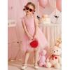 Arshiner Toddler Tulle Dress Girls Spaghetti Strap Birthday Princess Photoshoot Tutu Dresses(Pink Flower)