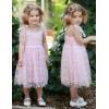 Arshiner Toddler Tulle Dress Girls Spaghetti Strap Birthday Princess Photoshoot Tutu Dresses(Pink Flower)