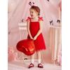 Arshiner Toddler Tulle Dress Girls Spaghetti Strap Birthday Princess Photoshoot Tutu Dresses(Red)