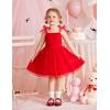 Arshiner Toddler Tulle Dress Girls Spaghetti Strap Birthday Princess Photoshoot Tutu Dresses(Red)