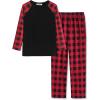 Arshiner Boys Pajamas Set Long Sleeve Sleepwear 2 Piece Pajama Set for Big Boys 6-14 Years(Red Plaid)