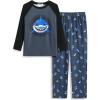 Arshiner Boys Pajamas Set Long Sleeve Sleepwear 2 Piece Pajama Set for Big Boys 6-14 Years(Shark)