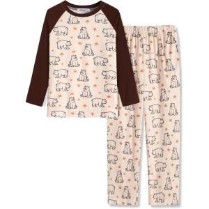 Arshiner Boys Pajamas Set Long Sleeve Sleepwear 2 Piece Pajama Set for Big Boys 6-14 Years(Polar Bear)