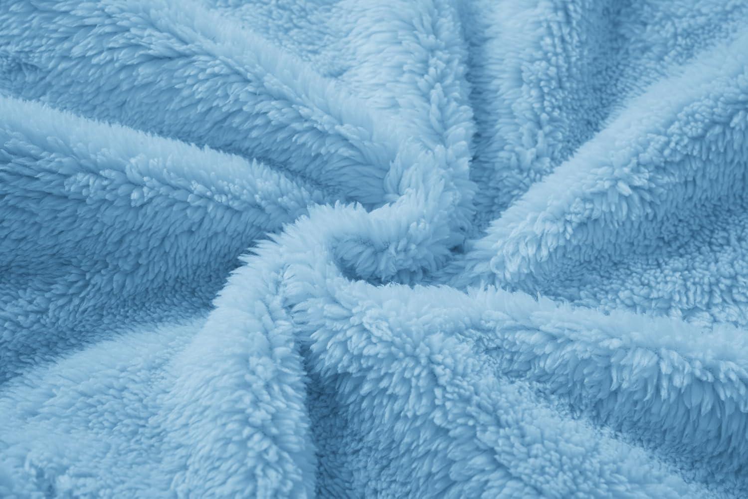 image:imageArshiner Girls Clothes 2 Piece Fuzzy Outfits Winter Warm Fleece Loose Pullover Sweatshirt and Sweatpant SweatsuitLight Blue