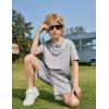 Arshiner Boys Drop Shoulder T-Shirt & Drawstring Waist Shorts Summer Casual Outfits (5-12 Years)(Grey)