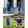 Arshiner Boys Drop Shoulder T-Shirt & Drawstring Waist Shorts Summer Casual Outfits (5-12 Years)(Royal Blue)