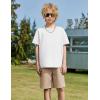 Arshiner Boys Drop Shoulder T-Shirt & Drawstring Waist Shorts Summer Casual Outfits (5-12 Years)(White & Khaki)