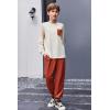 Arshiner Boys Fall Clothes Set Long Sleeve Pullover T-Shirt & Jogger Pants Casual Outfits for 5-13 Years Kids(Beige/Brown)