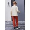 Arshiner Boys Fall Clothes Set Long Sleeve Pullover T-Shirt & Jogger Pants Casual Outfits for 5-13 Years Kids(Beige/Brown)