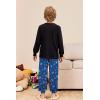 Arshiner Boys Fall Clothes Set Long Sleeve Pullover T-Shirt & Jogger Pants Casual Outfits for 5-13 Years Kids(Black/Blue Print)