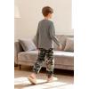 Arshiner Boys Fall Clothes Set Long Sleeve Pullover T-Shirt & Jogger Pants Casual Outfits for 5-13 Years Kids(Grey/Camo)