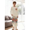 Arshiner Boys Fall Clothes Set Long Sleeve Pullover T-Shirt & Jogger Pants Casual Outfits for 5-13 Years Kids(White/Ink Splatter Print)