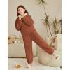 Arshiner Girls Clothes 2 Piece Fuzzy Outfits Winter Warm Fleece Loose Pullover Sweatshirt and Sweatpant Sweatsuit(Brown)