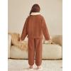 Arshiner Girls Clothes 2 Piece Fuzzy Outfits Winter Warm Fleece Loose Pullover Sweatshirt and Sweatpant Sweatsuit(Brown)