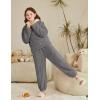 Arshiner Girls Clothes 2 Piece Fuzzy Outfits Winter Warm Fleece Loose Pullover Sweatshirt and Sweatpant Sweatsuit(Dark Gray)