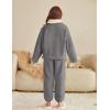 Arshiner Girls Clothes 2 Piece Fuzzy Outfits Winter Warm Fleece Loose Pullover Sweatshirt and Sweatpant Sweatsuit(Dark Gray)