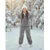 Arshiner Girls Clothes 2 Piece Fuzzy Outfits Winter Warm Fleece Loose Pullover Sweatshirt and Sweatpant Sweatsuit(Dark Gray)