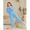 Arshiner Girls Clothes 2 Piece Fuzzy Outfits Winter Warm Fleece Loose Pullover Sweatshirt and Sweatpant Sweatsuit(Light Blue)