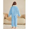 Arshiner Girls Clothes 2 Piece Fuzzy Outfits Winter Warm Fleece Loose Pullover Sweatshirt and Sweatpant Sweatsuit(Light Blue)
