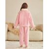 Arshiner Girls Clothes 2 Piece Fuzzy Outfits Winter Warm Fleece Loose Pullover Sweatshirt and Sweatpant Sweatsuit(Pink)