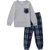 Light Grey/Navy Plaid