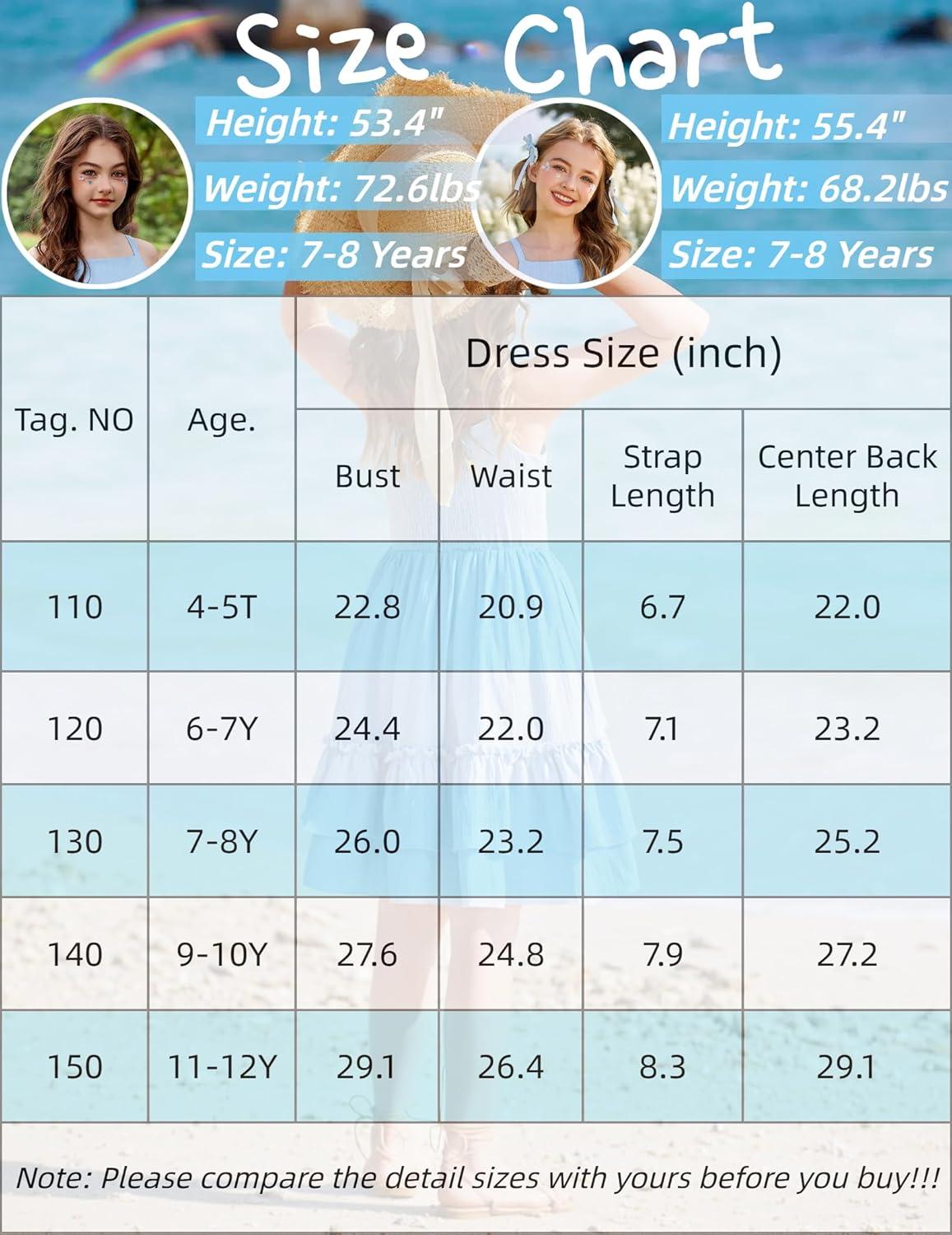 image:imageArshiner Girls Cami Summer Dress Boho Sleeveless Casual Sundress with Pockets for 412 YBlue Floral
