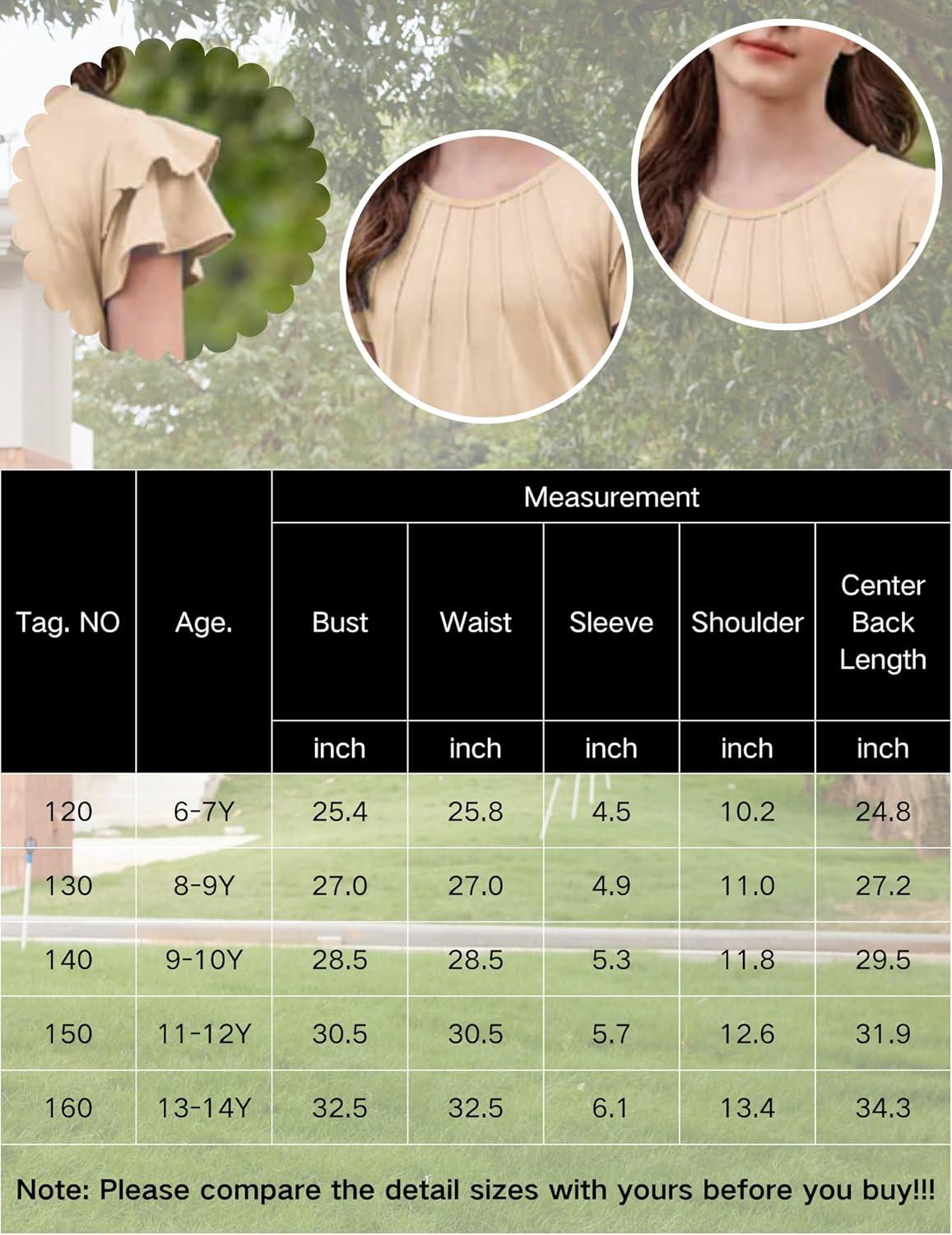 image:imageArshiner Girls Summer Dress Tween Flutter Sleeve Pleated Front A Line Boho Beach Casual DressesPurple